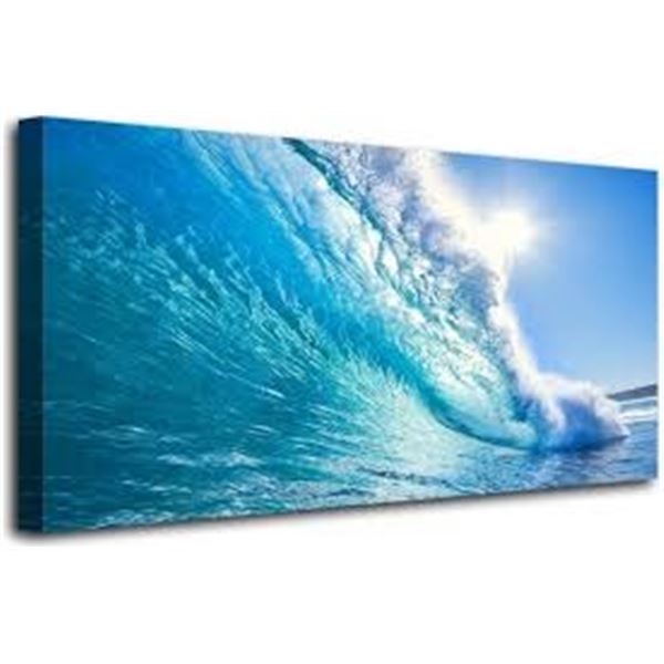 BRAND NEW CANVAS OCEAN WAVE WALL ART 20 X 40"