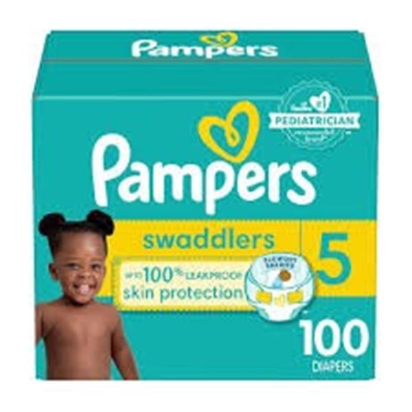 NEW 100 DIAPERS PAMPERS SWADDLERS SIZE 5