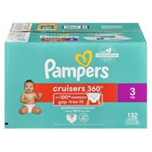 NEW 132 DIAPERS PAMPERS CRUISERS 360 SIZE 3