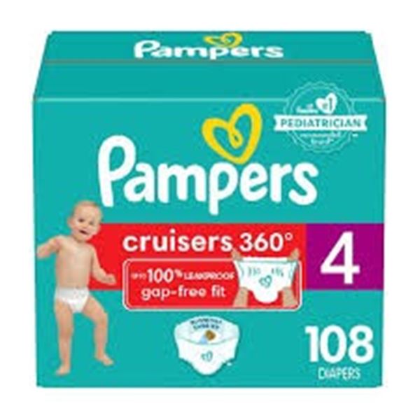 108PK DIAPERS PAMPERS CRUISERS 360 SZ4 BOX DAMAGED