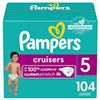 Image 1 : NEW 104 DIAPERS PAMPERS CRUISERS SIZE 5