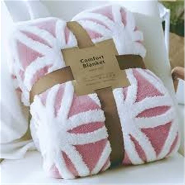 NEW LOMAO SHERPA FLEECE BLANKET PINK 90 X 90"