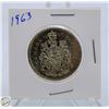 Image 1 : 1963 CANADIAN SILVER HALF DOLLAR