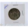 Image 1 : 1957 CANADIAN SILVER HALF DOLLAR