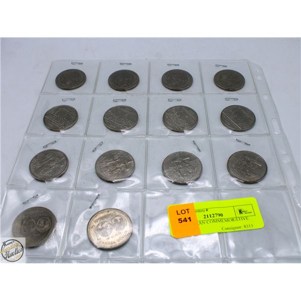 14 CANADIAN COMMEMORATIVE DOLLARS