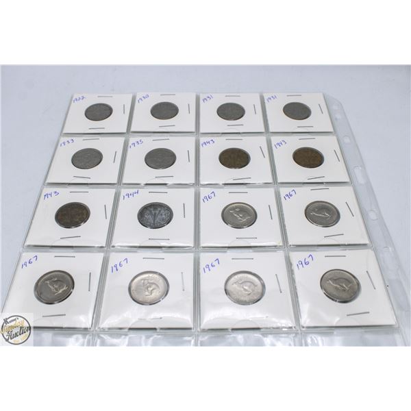 16 CANADIAN NICKLES COLLECTION