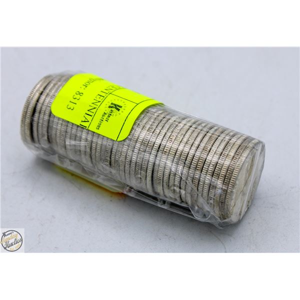 ROLL OF 40 CANADIAN CENTENNIAL SILVER QUARTERS