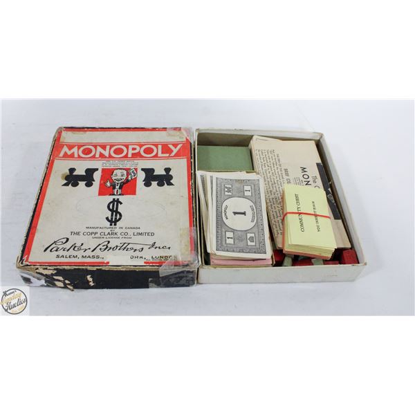 ANTIQUE 1930S MONOPOLY BOARD GAME