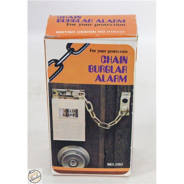 VTG NEW OLD STOCK CHAIN BURGLAR ALARM