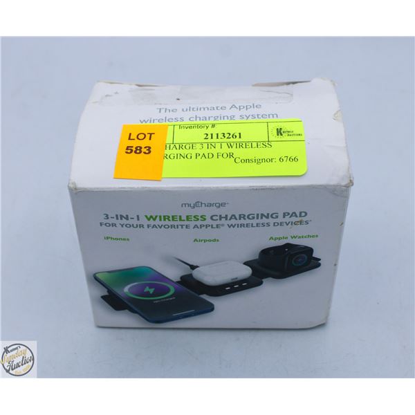 MYCHARGE 3 IN 1 WIRELESS CHARGING PAD FOR