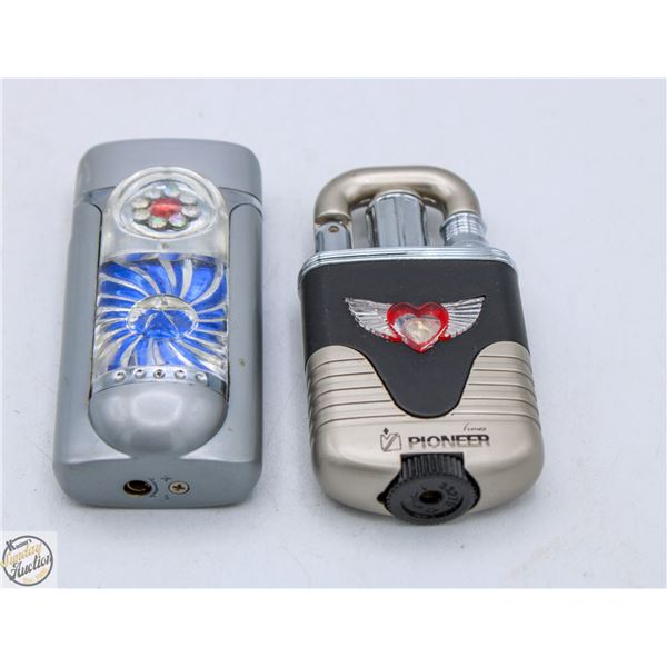 PAIR OF NOVELTY BUTANE LIGHTERS