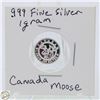Image 1 : #3272- CANADIAN .999 FINE SILVER 1 GRAM TOKEN