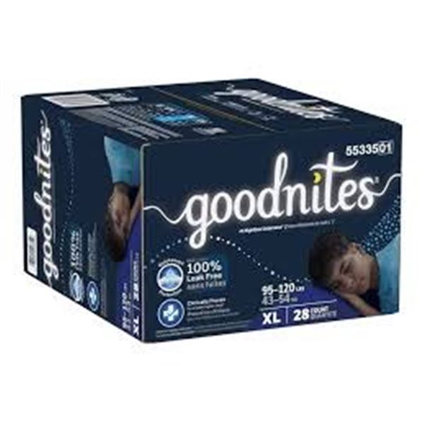NEW 3 X 25CT GOODNITES LARGE SIZE 10-12