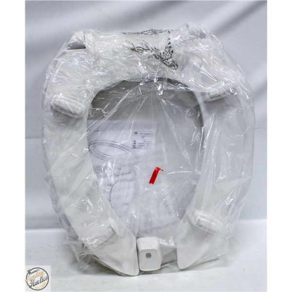 NEW CENTOCO 2 INCH LIFT TOILET SEAT WHITE ELONGATE