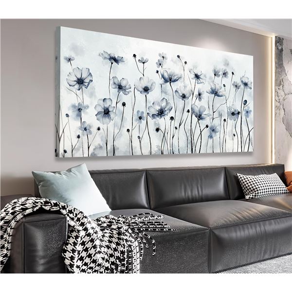 NEW VEAEE FRAMED FLOWERS CANVAS WALL ART 40 X 20"