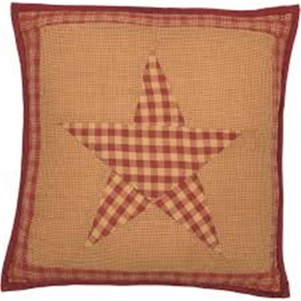 NEW NINEPATCH STAR QUILTED PILLOW 16 X 16"