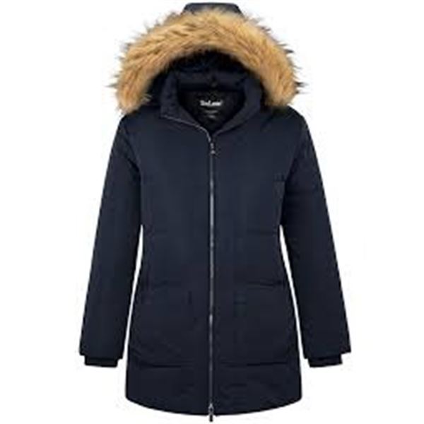 NEW SOULARGE 3XL WOMENS WINTER PUFFER JACKET NAVY