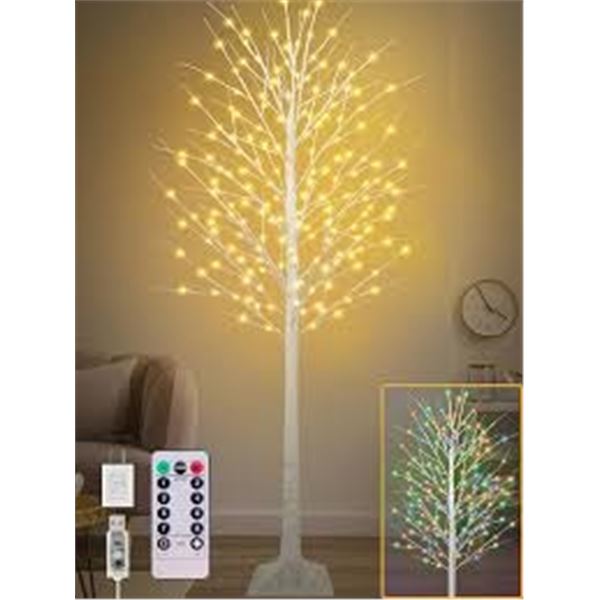 BRAND NEW TIYIVIRI 8FT LIGHTED BIRCH TREE 210 LEDS