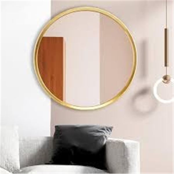 BRAND NEW FRUMENSHIP ROUND MIRROR 24" GOLD