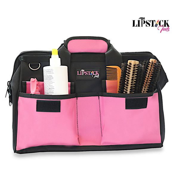 NEW LIPSTICK TOOLS PINK & BLACK BAG 18"