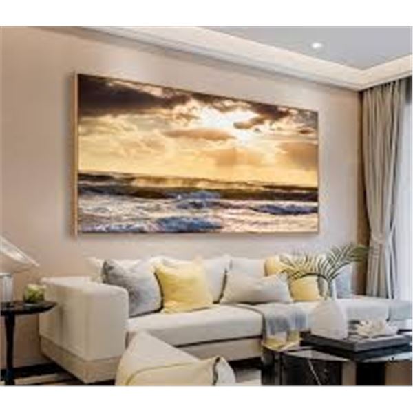 NEW FRAMED SUNSET WALL ART CANVAS 60 X 120CM