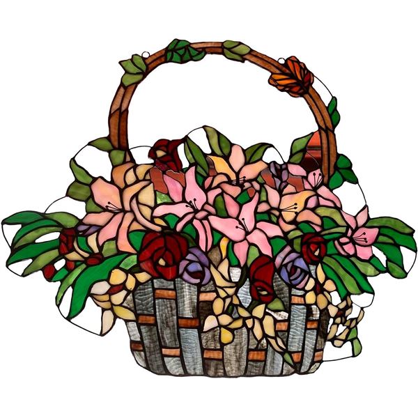 NEW WITH BOX BIEYE LILY AND ROSE FLOWER BASKET
