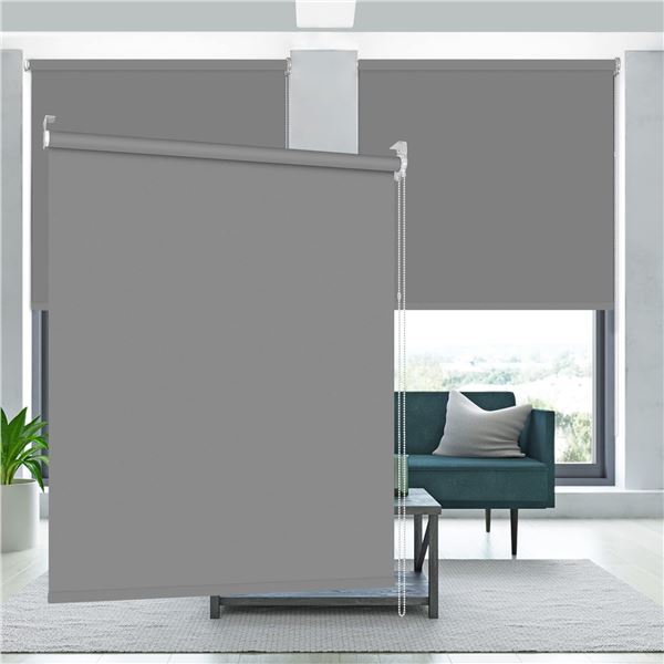 BRAND NEW KOKORONA CORDLESS ROLLER SHADES GREY