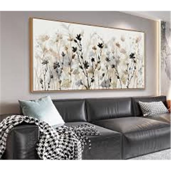 NEW FRAMED FLOWER CANVAS 60 X 120CM