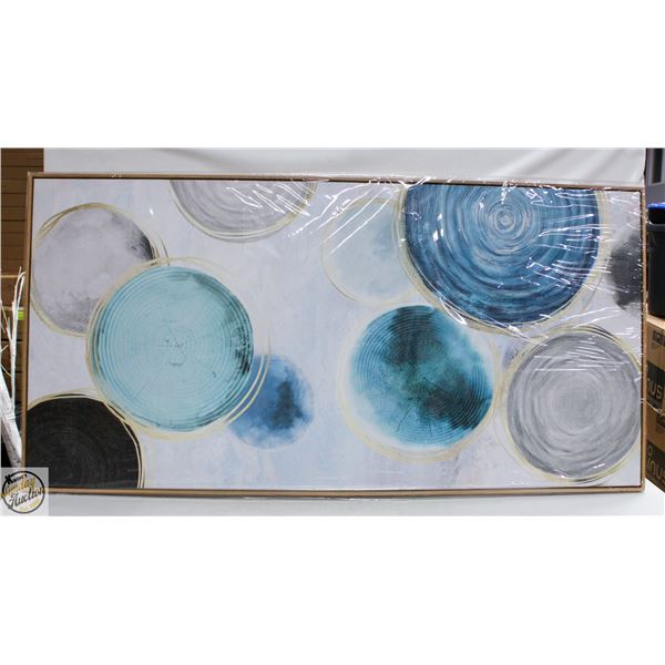 BRAND NEW ABSTRACT WALL ART BLUE 24 X 48"
