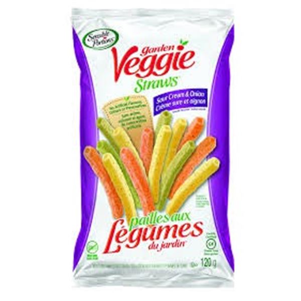 NEW 12 X 120G VEGGIE STRAWS SOUR CREAM & ONION