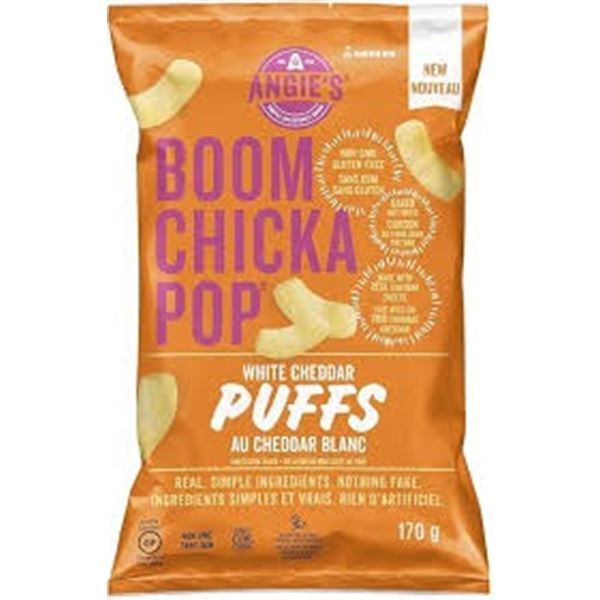 NEW 12 X 170G ANGIES WHITE CHEDDAR PUFFS