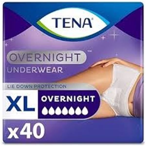 NEW 40CT TENA EXTRA LARGE UNDERWEAR