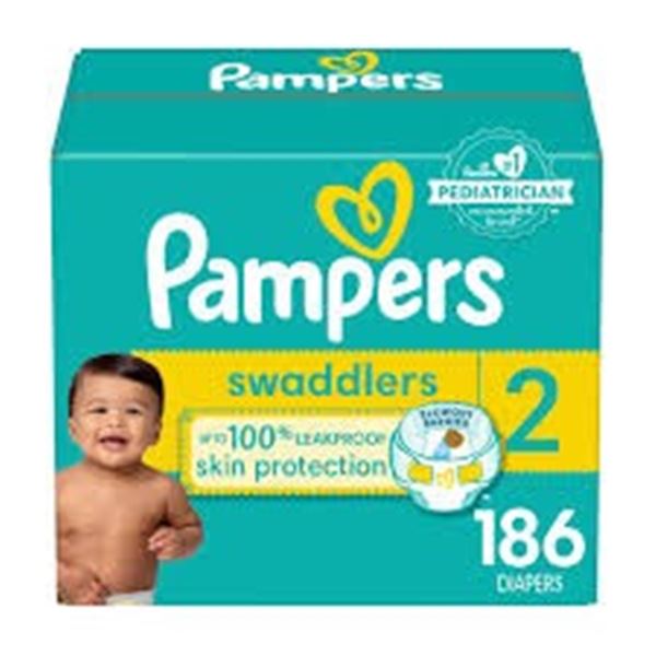 NEW 186 DIAPERS PAMPERS SWADDLERS SIZE 2