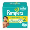 Image 1 : NEW 186 DIAPERS PAMPERS SWADDLERS SIZE 2