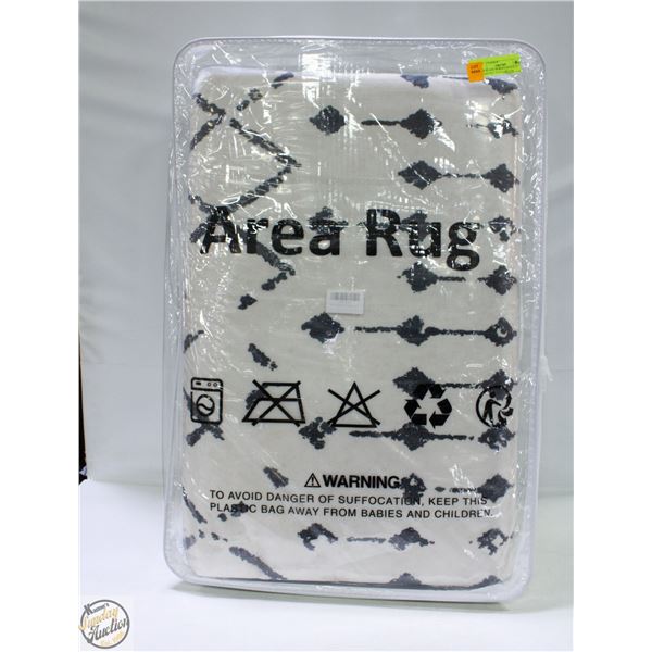 NEW BLACK MOROCCAN 9'X12' GEOMETRIC STAIN AREA RUG