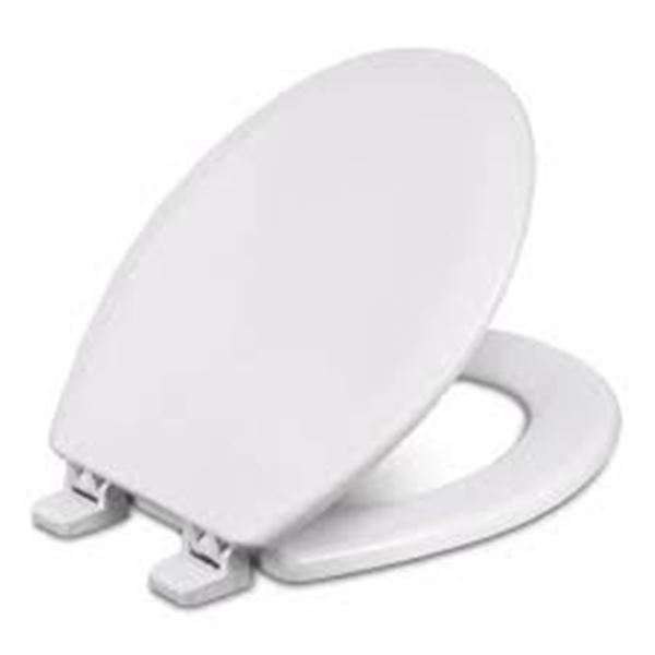 NEW CENTOCO WHITE MOLDED WOOD SEAT ELONGATED BOWL