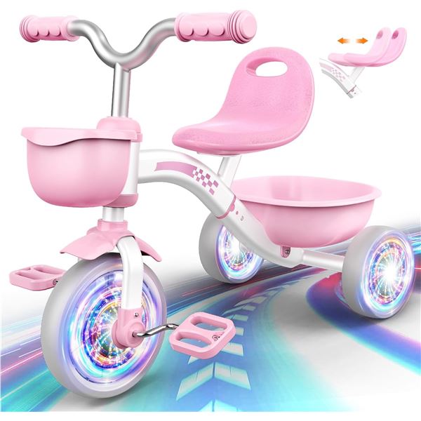 NEW ASSEMBLED WHITE PINK GIRLS TRICYCLE