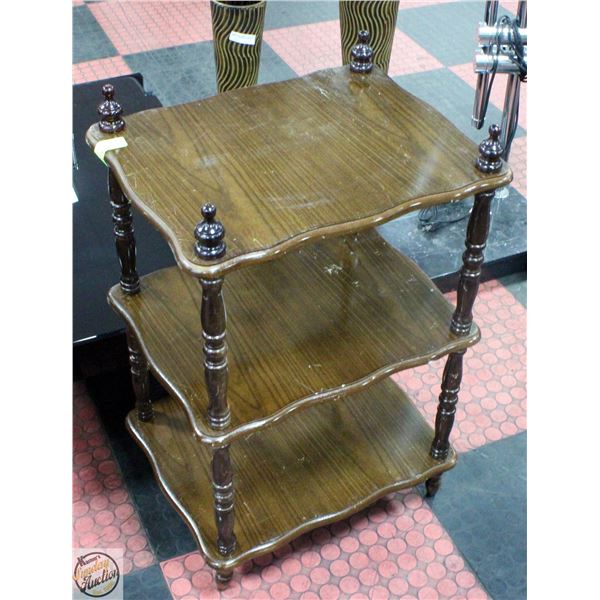 VINTAGE BARLEY TWIST WOOD 3 TIER 3FT STAND