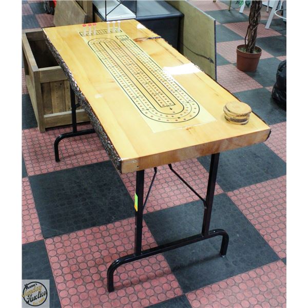 HANDMADE TABLE CRIB BOARD LIVE EDGE WOOD WITH