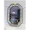 Image 1 : BLACK METAL HANGING WALL MIRROR 21" X 28"