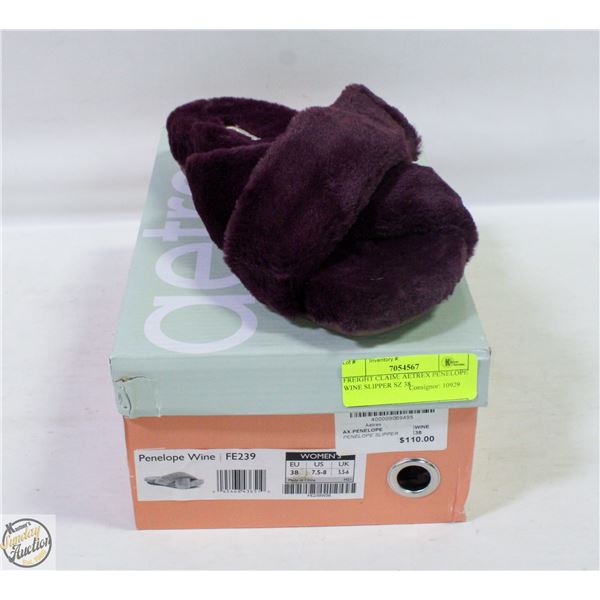 FREIGHT CLAIM: AETREX PENELOPE WINE SLIPPER SZ 38