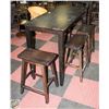 Image 1 : BAR TABLE 4 1/2' X 2' X 3' H WITH 3 STOOLS