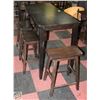 Image 1 : BAR TABLE 4 1/2' X 2' X 3' H WITH 3 STOOLS