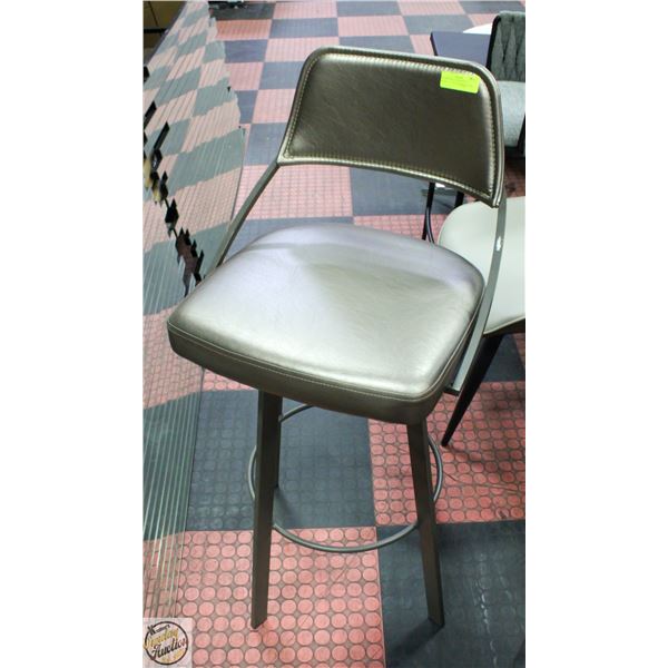 SHOWHOME FLOOR MODEL METALLIC UPHOLSTERED CHAIR