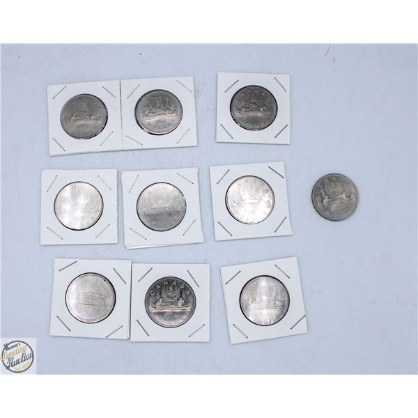 LOT OF 10 CANADIAN DOLLARS FROM 1968-80