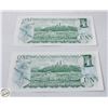 Image 2 : PAIR OF UNCIRCULATED 1973 ONE DOLLAR BILLS SEQUENTIAL