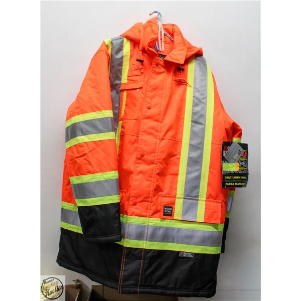 ORANGE HI-VIZ FLOURESCENT WORK KING SAFETY