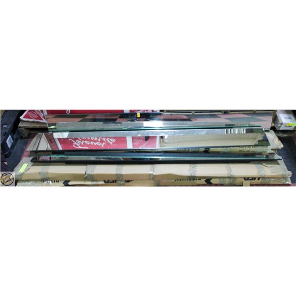 LOT OF THREE LONG AND NARROW MIRRORS