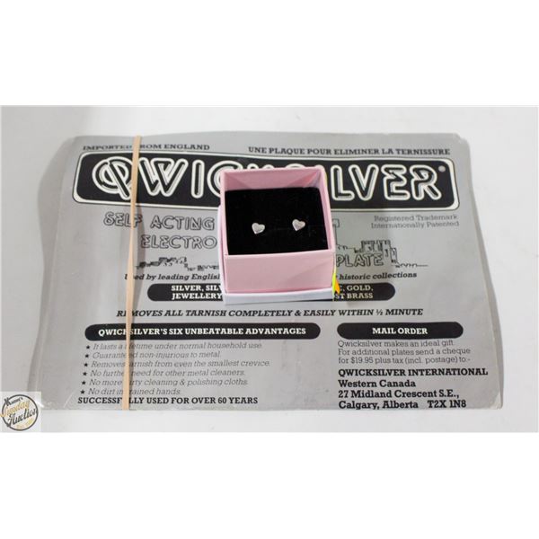 925 SILVER HEART STUD EARRINGS WITH