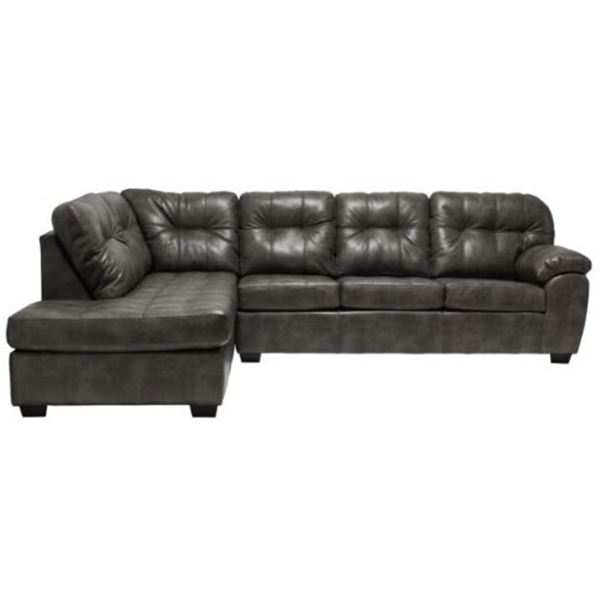 6000)BRAND NEW GREY 2 TONE LEATHERETTE SECTIONAL